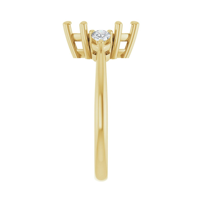 14K Yellow Gold 10 x 5 mm Marquise 1/4 CTW Lab-Grown Diamond Semi-Set Engagement Ring
