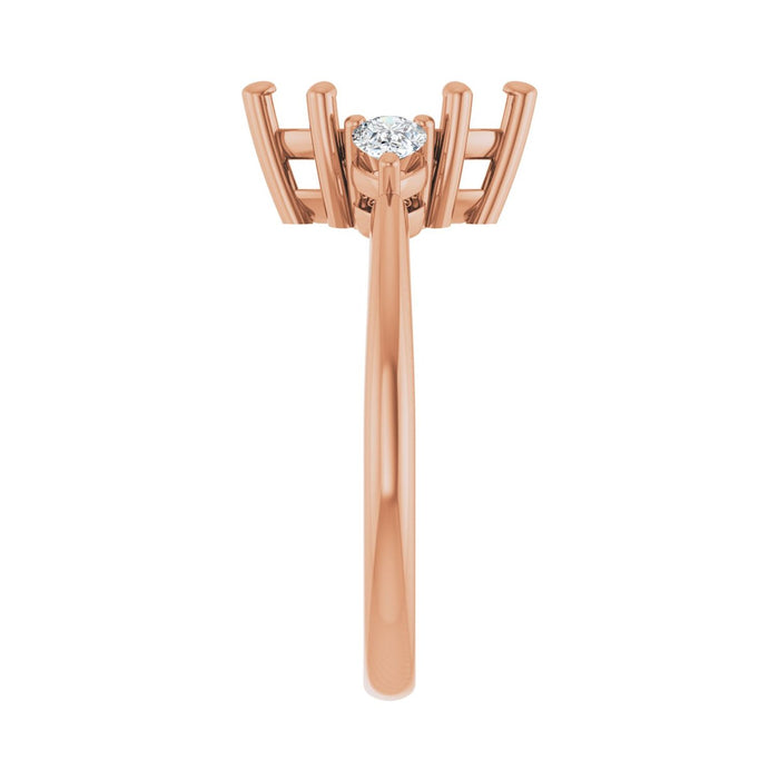 14K Rose Gold 10 x 5 mm Marquise 1/4 CTW Lab-Grown Diamond Semi-Set Engagement Ring