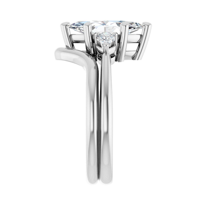 Platinum 12 x 6 mm Marquise 1/4 CTW Lab-Grown Diamond Semi-Set Engagement Ring
