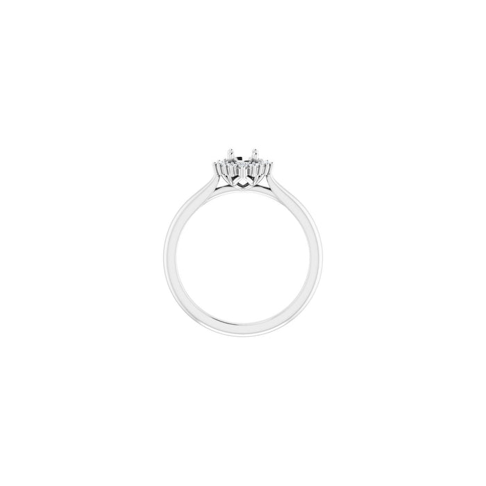 14K White Gold 4.1 mm Round .06 CTW Lab-Grown Diamond Semi-Set Engagement Ring