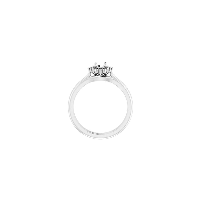 14K White Gold 4.1 mm Round .06 CTW Lab-Grown Diamond Semi-Set Engagement Ring