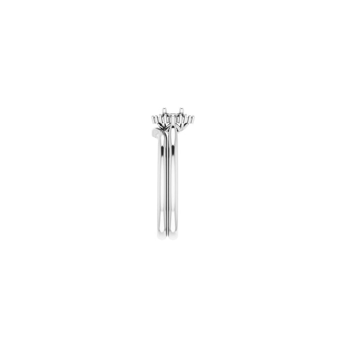 14K White Gold 4.1 mm Round .06 CTW Lab-Grown Diamond Semi-Set Engagement Ring