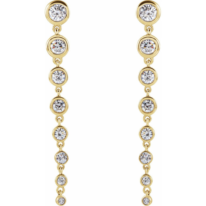 14K Yellow Gold 1 3/4 CTW Lab-Grown Diamond Earrings