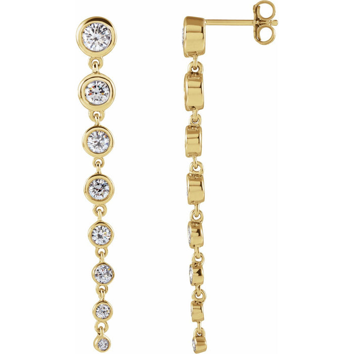 14K Yellow Gold 1 3/4 CTW Lab-Grown Diamond Earrings