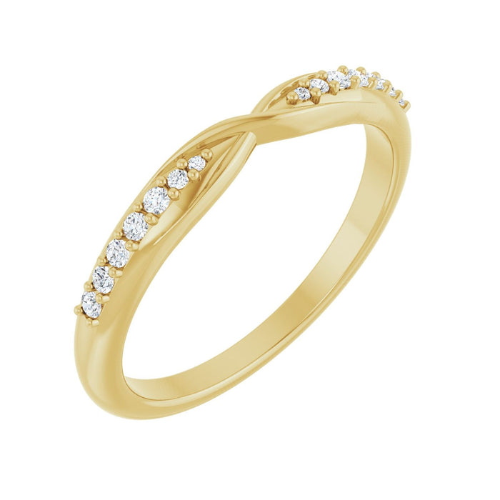 14K Yellow Gold 1/10 CTW Lab-Grown Diamond Contour Band