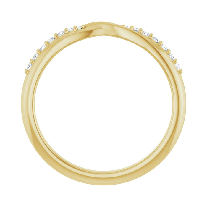 14K Yellow Gold 1/10 CTW Lab-Grown Diamond Contour Band