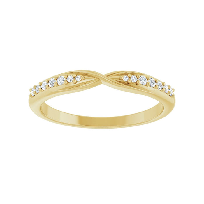 14K Yellow Gold 1/10 CTW Lab-Grown Diamond Contour Band
