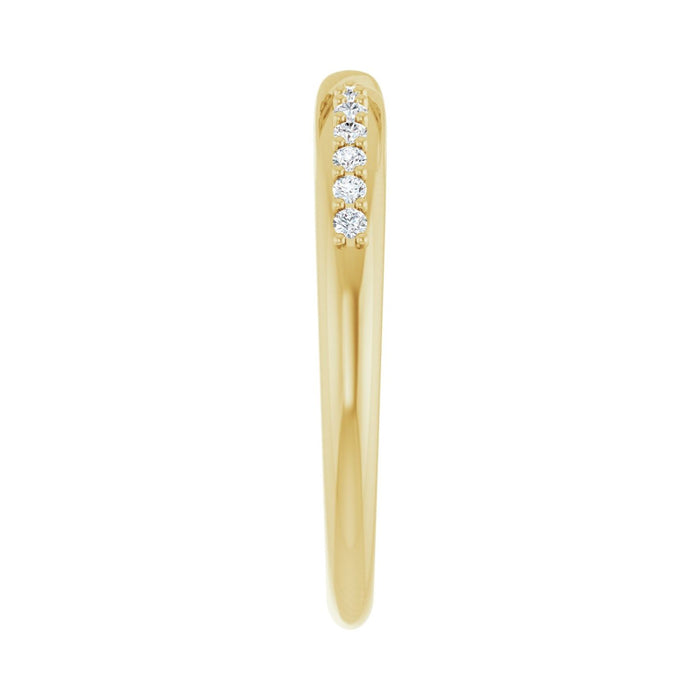 14K Yellow Gold 1/10 CTW Lab-Grown Diamond Contour Band