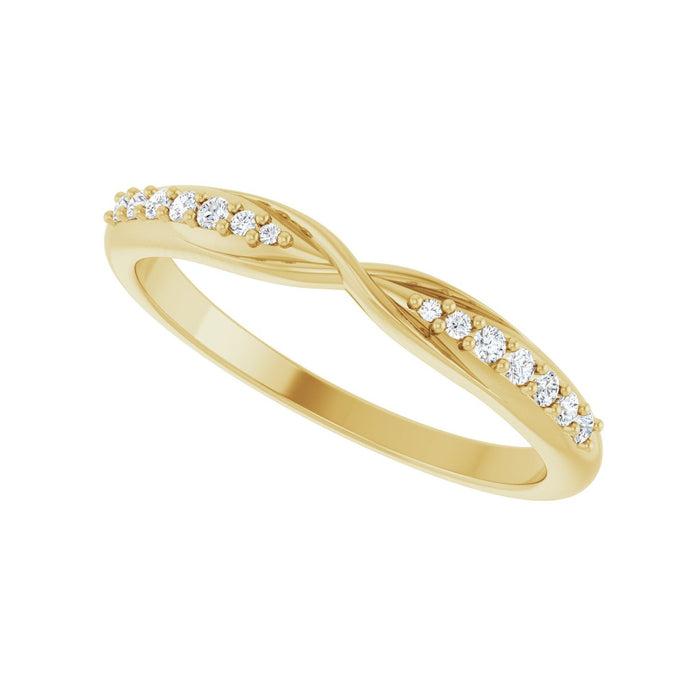 14K Yellow Gold 1/10 CTW Lab-Grown Diamond Contour Band