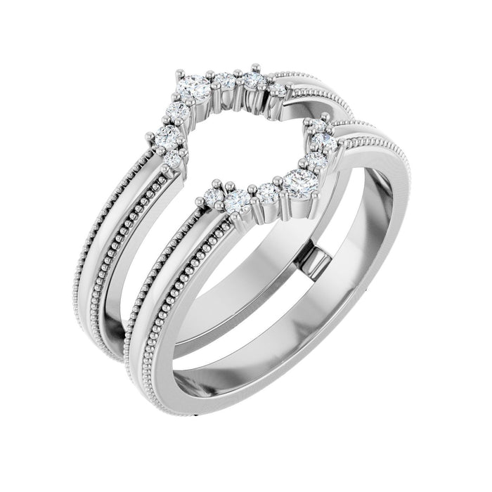 14K White Gold 1/6 CTW Lab-Grown Diamond Ring Guard