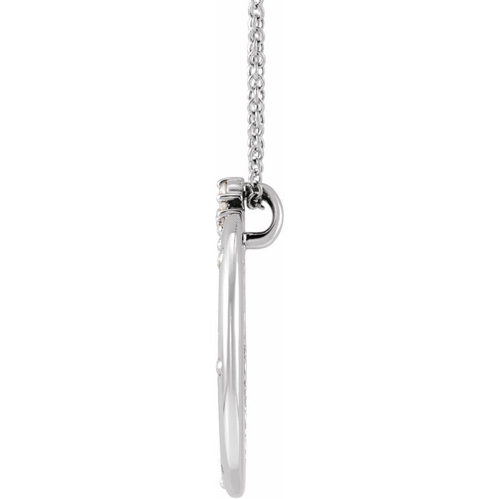 14K White Gold 1/4 CTW Lab-Grown Diamond Crescent Moon 16-18" Necklace