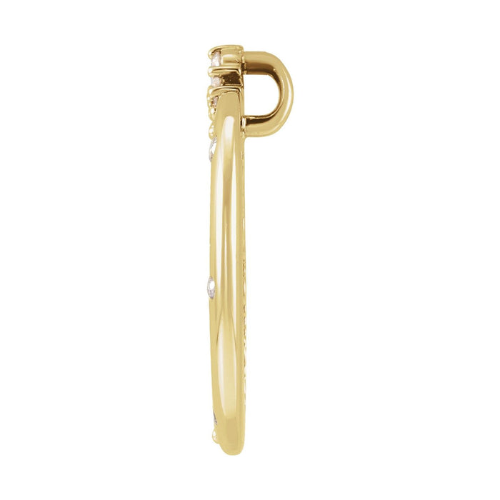 14K Yellow Gold 1/4 CTW Lab-Grown Diamond Crescent Moon Pendant