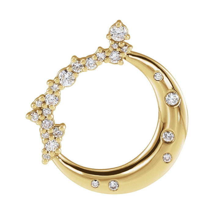 14K Yellow Gold 1/4 CTW Lab-Grown Diamond Crescent Moon Pendant