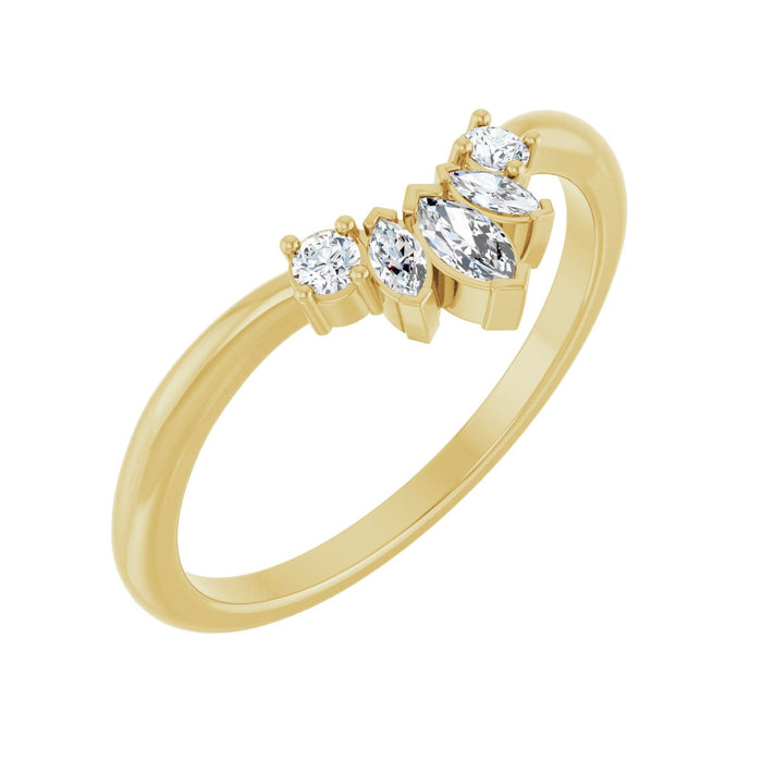 14K Yellow Gold 1/6 CTW Lab-Grown Diamond Contour Band