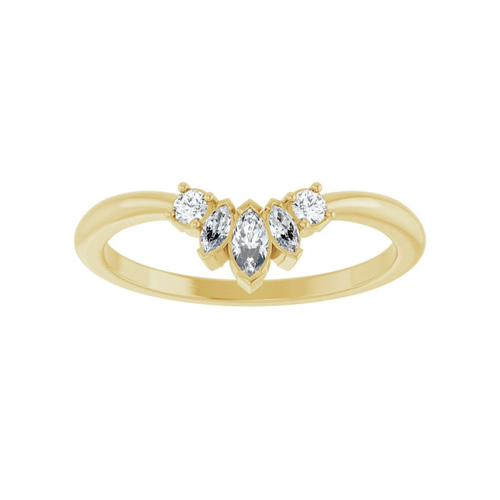 14K Yellow Gold 1/6 CTW Lab-Grown Diamond Contour Band