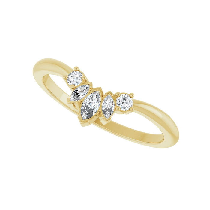 14K Yellow Gold 1/6 CTW Lab-Grown Diamond Contour Band