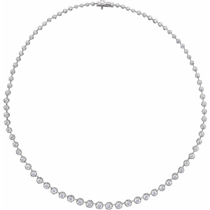 Sterling Silver 6 3/4 CTW Lab-Grown Diamond Line 16" Necklace