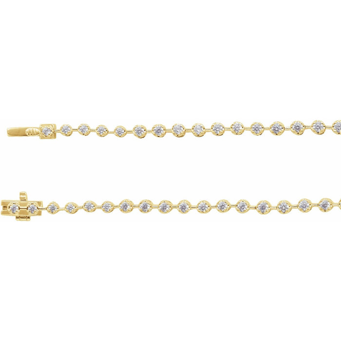 Sterling Silver 6 3/4 CTW Lab-Grown Diamond Line 16" Necklace