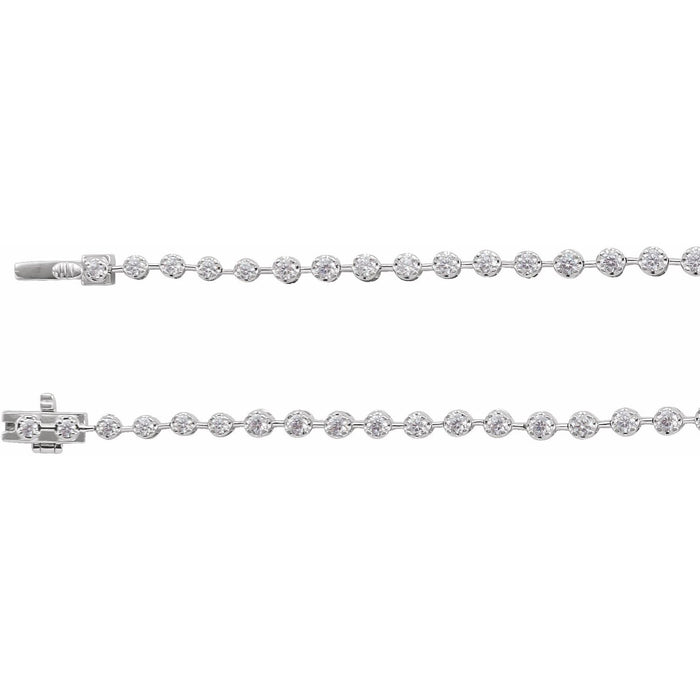 Sterling Silver 6 3/4 CTW Lab-Grown Diamond Line 16" Necklace