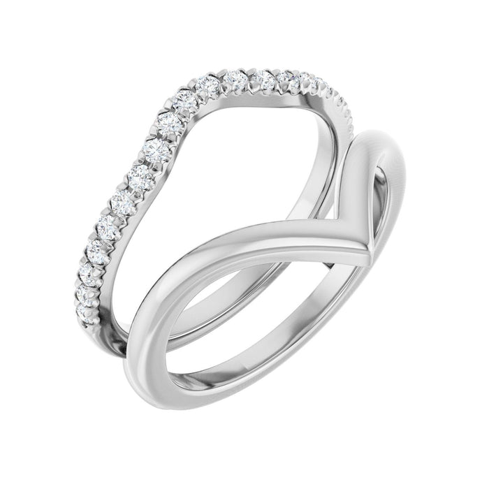 14K White Gold 1/4 CTW Lab-Grown Diamond Ring Guard