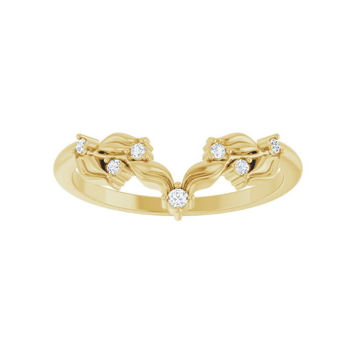 14K Yellow Gold .06 CTW Lab Grown Diamond Contour Band