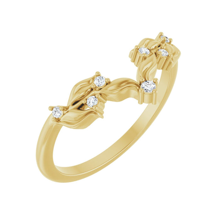14K Yellow Gold .06 CTW Lab Grown Diamond Contour Band
