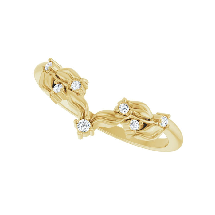 14K Yellow Gold .06 CTW Lab Grown Diamond Contour Band