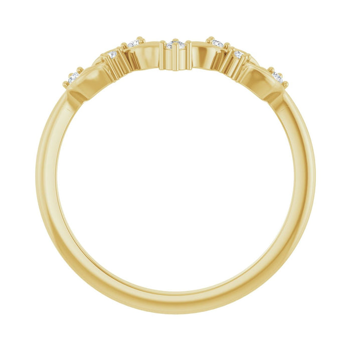 14K Yellow Gold .06 CTW Lab Grown Diamond Contour Band
