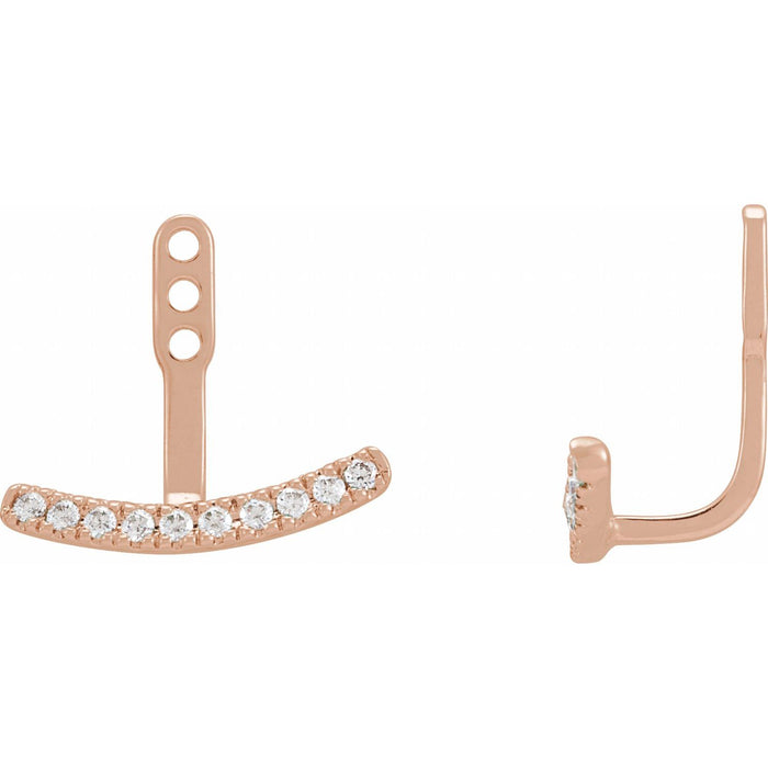 14K Rose Gold 1/5 CTW Lab-Grown Diamond Curved Bar Earring Jackets