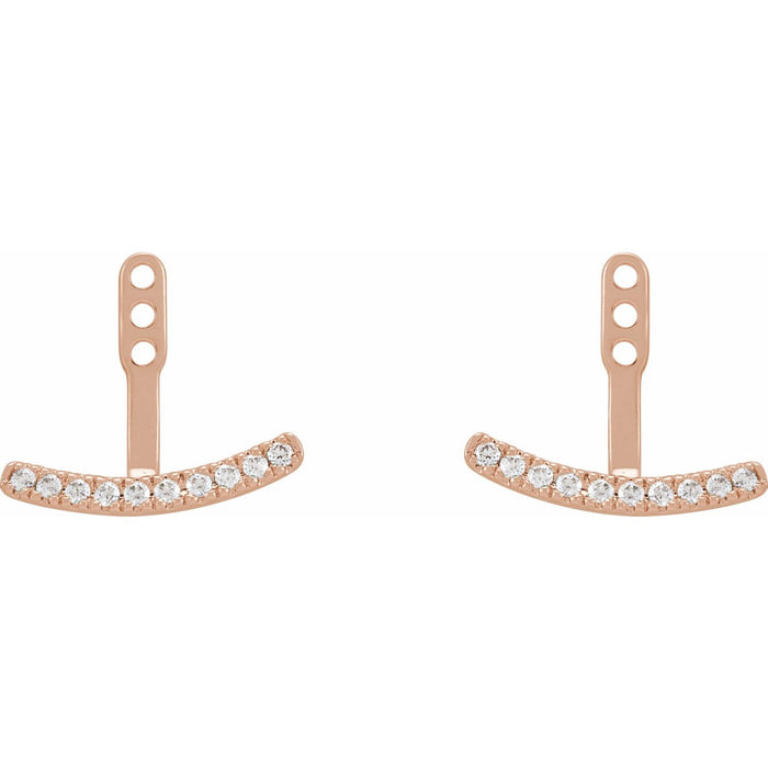 14K Rose Gold 1/5 CTW Lab-Grown Diamond Curved Bar Earring Jackets