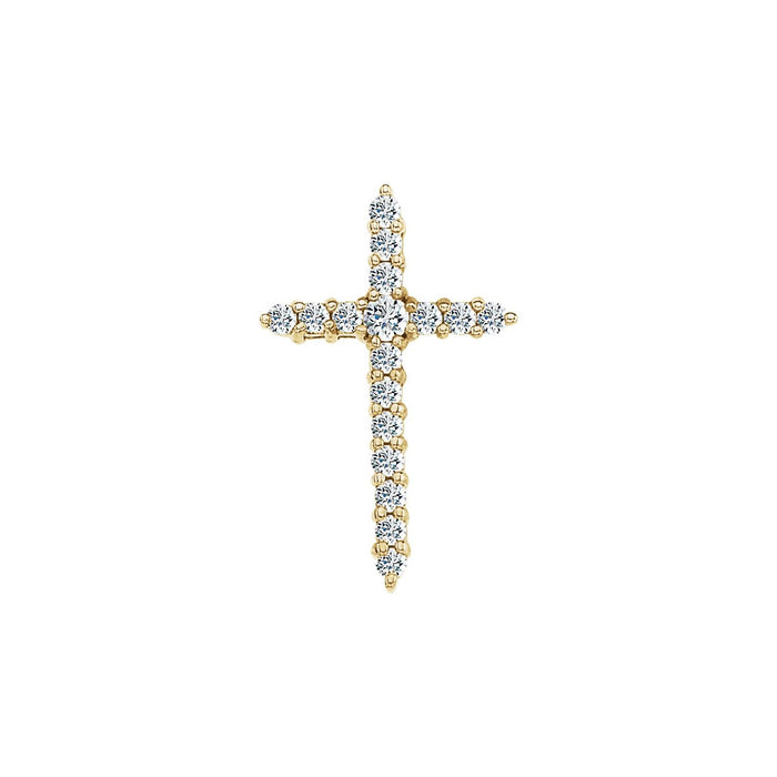 14K Yellow Gold 1/3 CTW Lab-Grown Diamond Cross Pendant