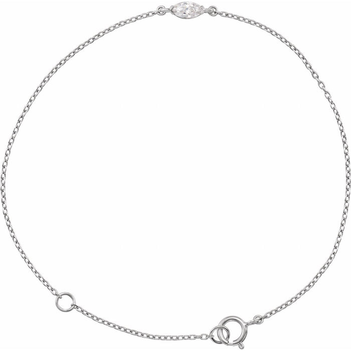 Sterling Silver 1/4 CT Lab-Grown Diamond 6 1/2-7 1/2" Bracelet