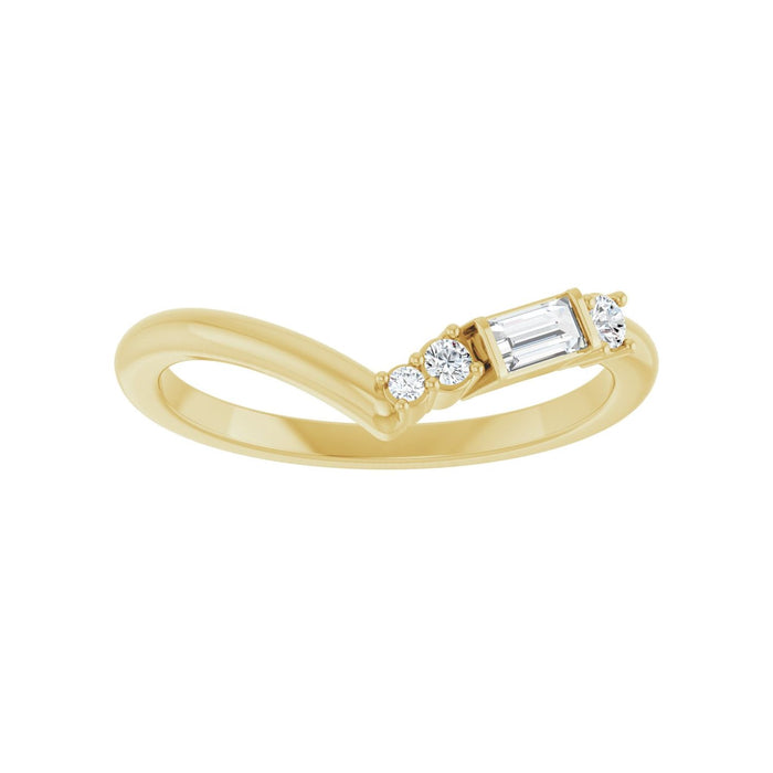 14K Yellow Gold 1/6 CTW Lab-Grown Diamond Contour Band