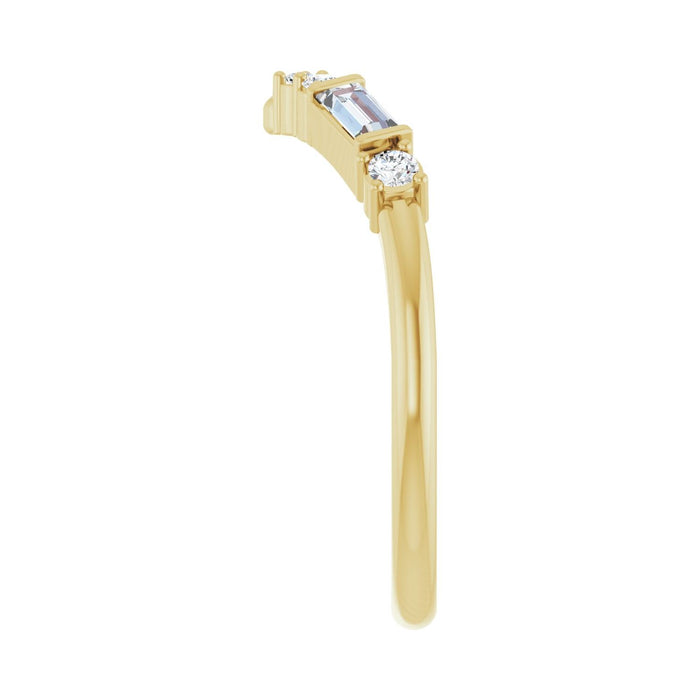 14K Yellow Gold 1/6 CTW Lab-Grown Diamond Contour Band