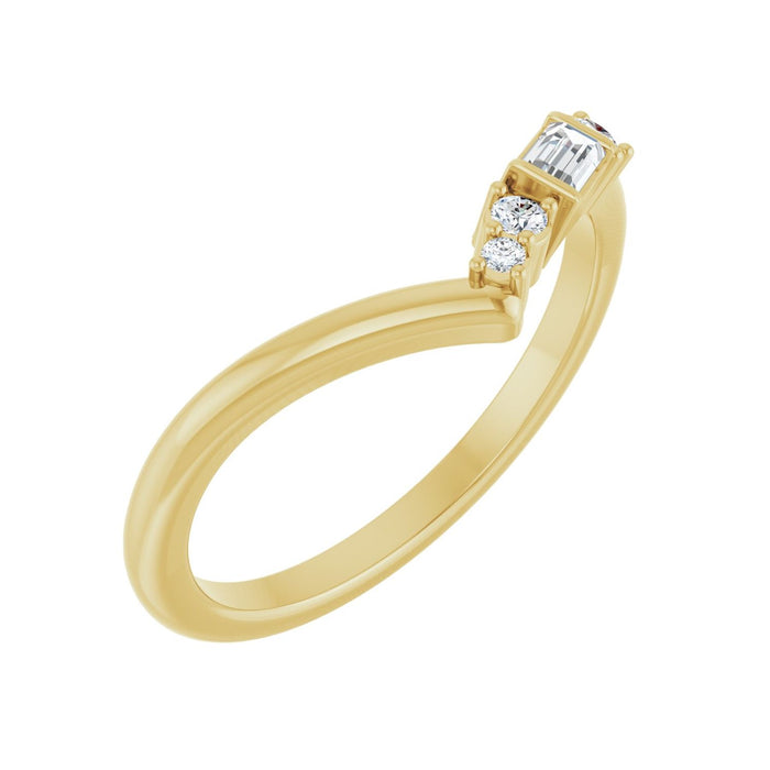 14K Yellow Gold 1/6 CTW Lab-Grown Diamond Contour Band
