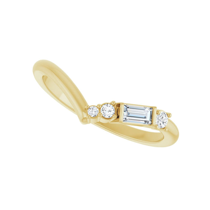 14K Yellow Gold 1/6 CTW Lab-Grown Diamond Contour Band