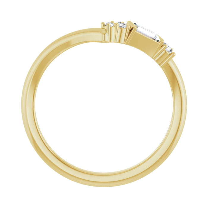14K Yellow Gold 1/6 CTW Lab-Grown Diamond Contour Band