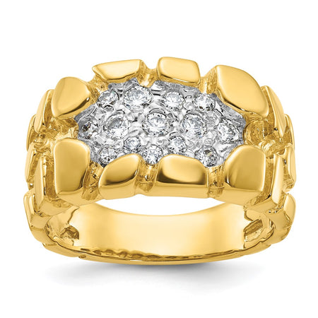 14k IBGoodman Men's Cluster Diamond Nugget Ring Mounting (B05677-4Y)