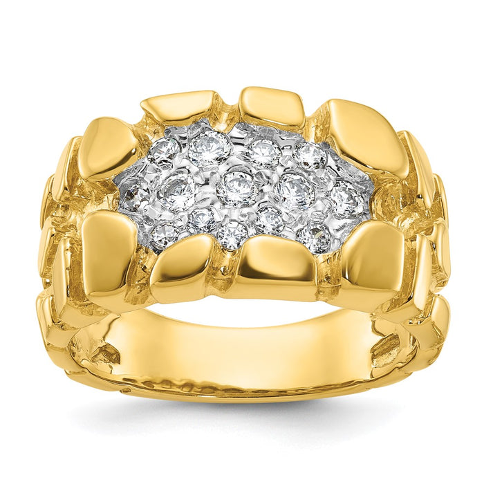 14k IBGoodman Men's Cluster Diamond Nugget Ring Mounting (B05677-4Y)