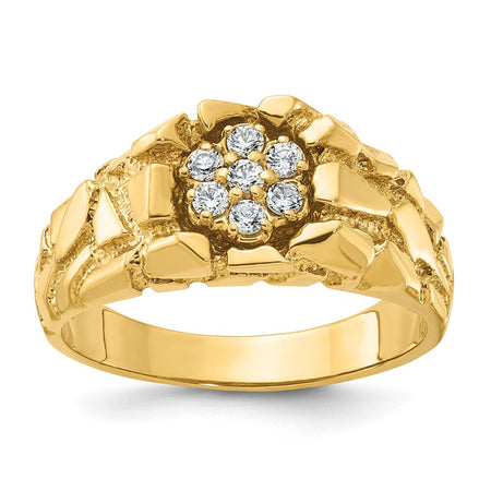 14k IBGoodman Men's Cluster Diamond Nugget Ring Mounting (B05935-4Y)