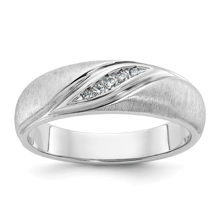 IBGoodman 14k White Gold Polished and Satin Men's Ring Mounting (B09929-4W)