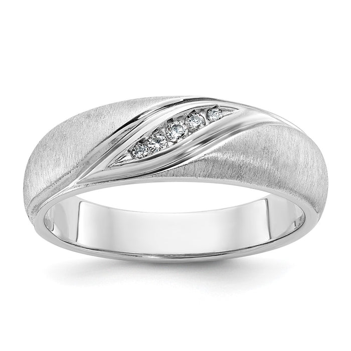 IBGoodman 14k White Gold Polished and Satin Men's Ring Mounting (B09929-4W)