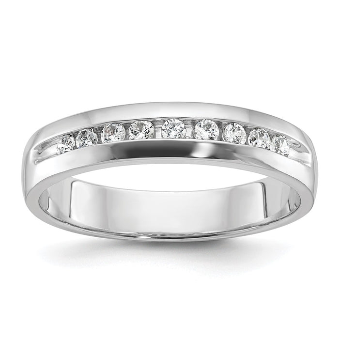 IBGoodman 14k White Gold Polished Nine Stone Men's Ring Mounting (B32990-4W)
