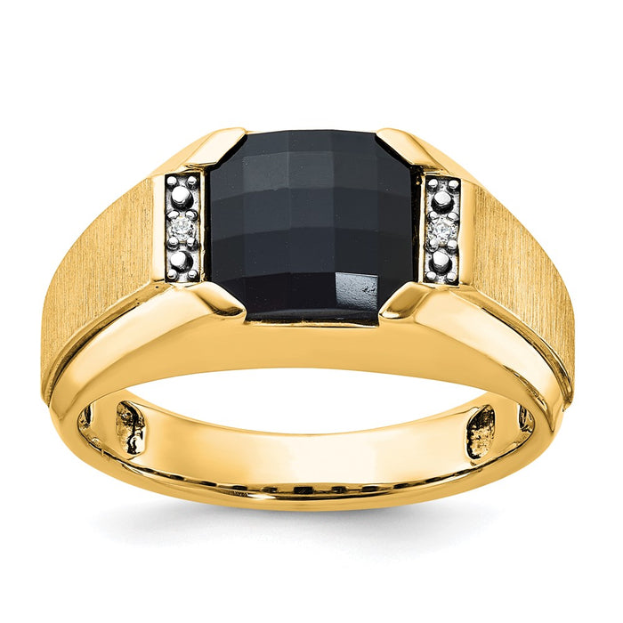 10k IBGoodman Men's Polished and Satin Gemstone Ring Mounting (B52014-0Y)