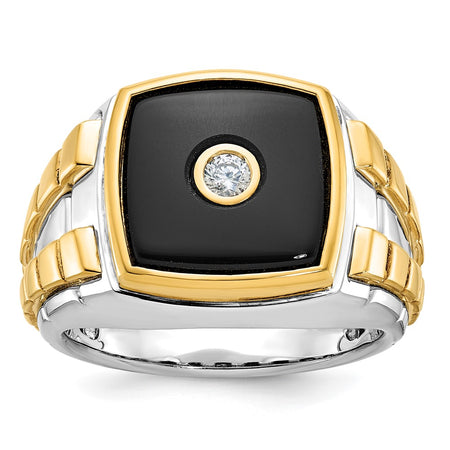14k Two-tone IBGoodman Men's Onyx and Diamond Ring Mounting (B52075-4WY)