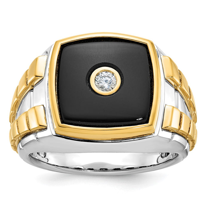 14k Two-tone IBGoodman Men's Onyx and Diamond Ring Mounting (B52075-4WY)