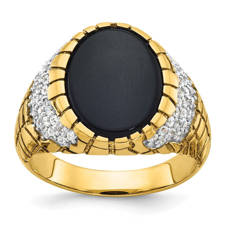14k IBGoodman Men's Onyx and Diamond Nugget Ring Mounting (B52164-4Y)
