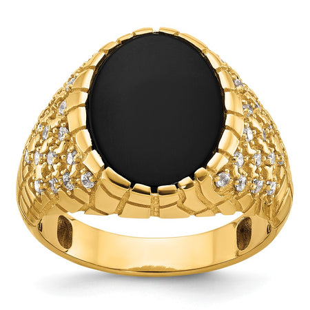 14k IBGoodman Men's Onyx and Diamond Nugget Ring Mounting (B52169-4Y)