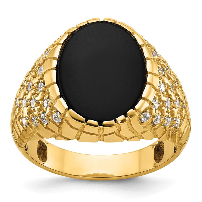 14k IBGoodman Men's Onyx and Diamond Nugget Ring Mounting (B52169-4Y)