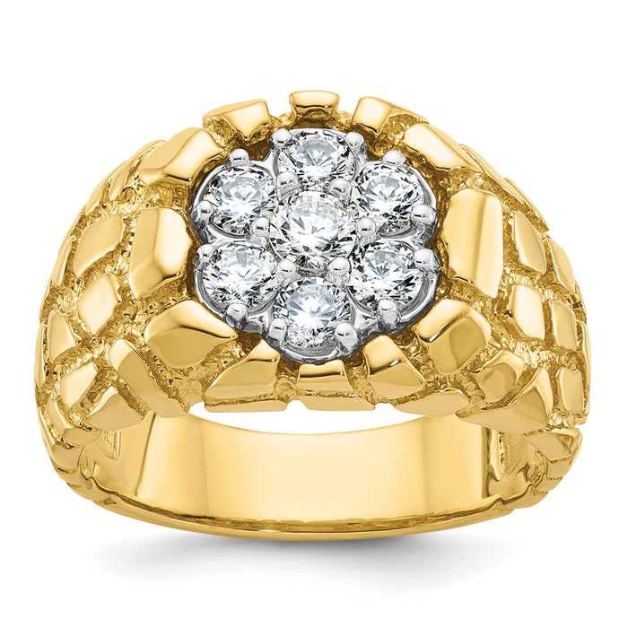 14k IBGoodman Men's Two-tone Nugget Cluster Ring Mounting (B55078-4Y)